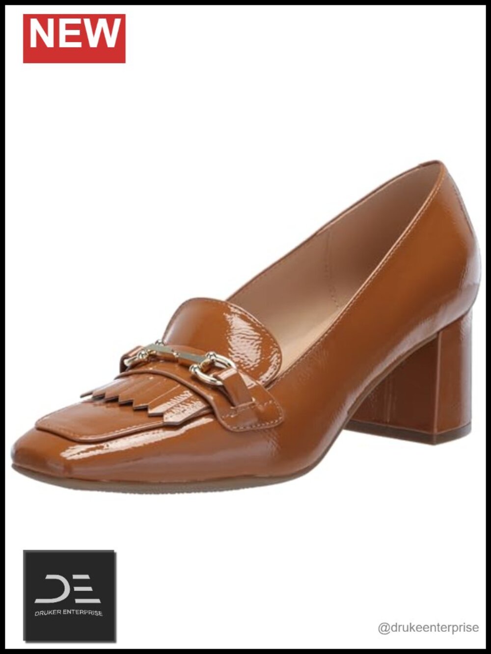 Faux Leather Block Heel Loafer Pumps Cushioned Footbed Slip On Women's Shoes